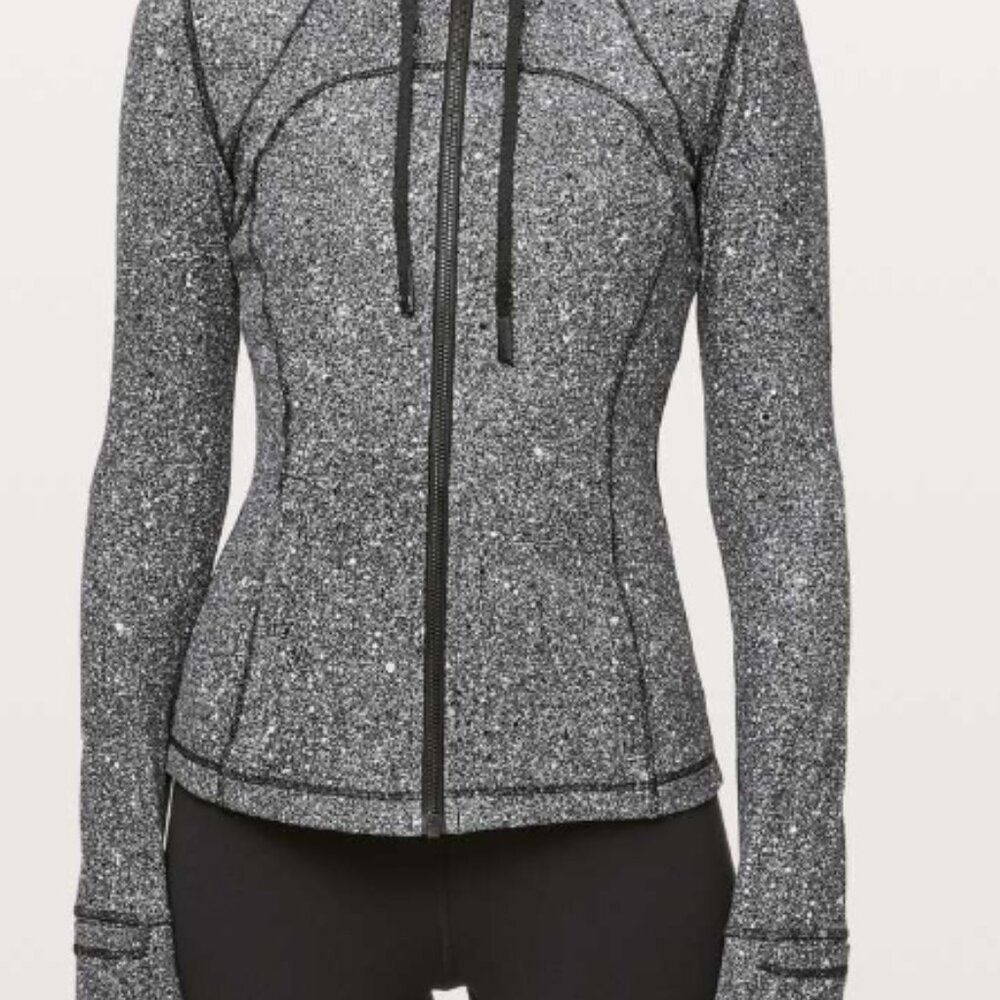 72. Lululemon Hooded Define Jacket *Nulu Luminesce Splatter White Black
